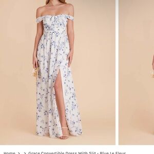 Birdy Grey Blue and White Floral Maxi Dress